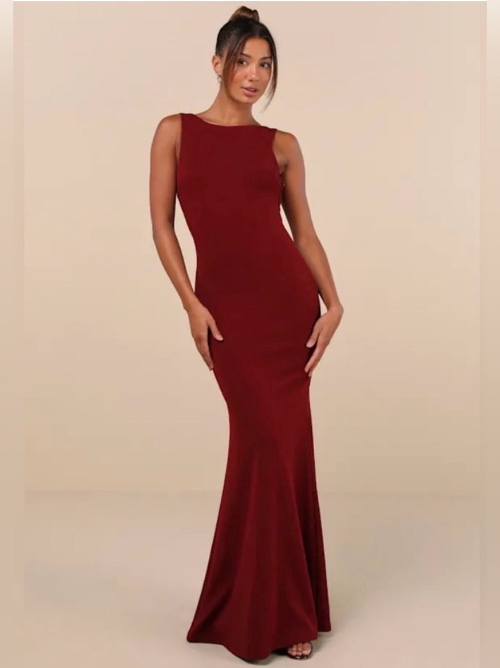 Lulu's Love In Your Eyes Wine Red Knotted Maxi Dress - Size S - NWOT